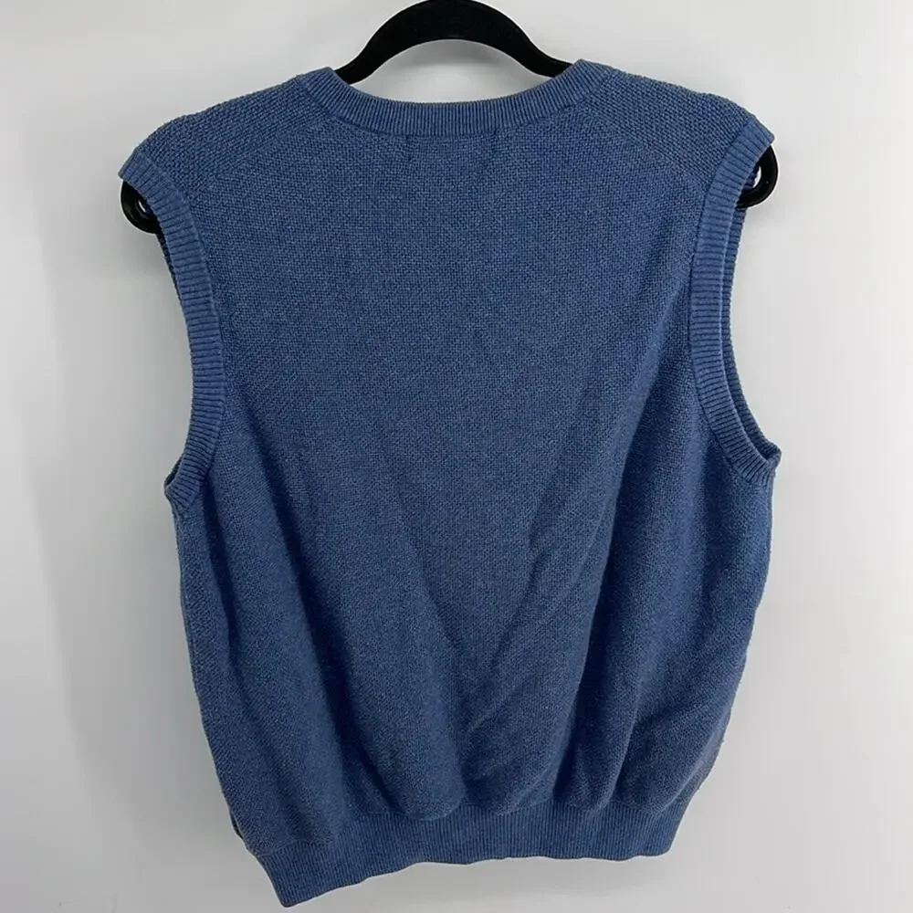 Brooks Brothers cotton cashmere blend V-neck knit sweater vest sz L